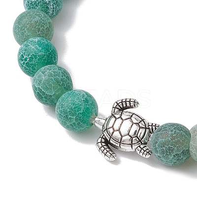 Dyed Natural Weathered Agate Round Beads Stretch Bracelets BJEW-JB11080-1