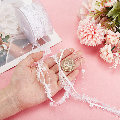 1 Roll Polyester Flower Lace Trims OCOR-HY0001-08A-1