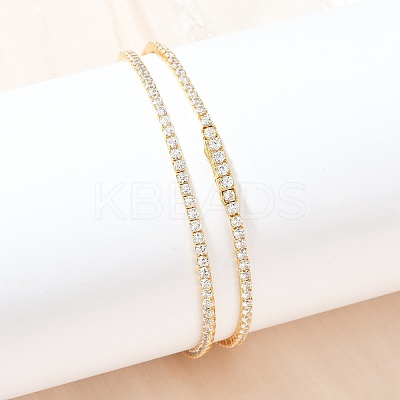 925 Sterling Silver Pave Crystal Cubic Zirconia Tennis Necklaces for Women NJEW-C096-01A-G02-1