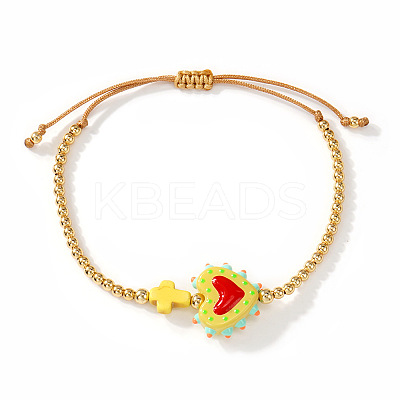 Cinco de Mayo Glass & Brass Beads Braided Bead Bracelets HB3045-2-1