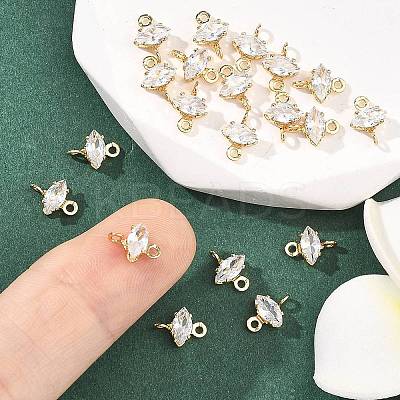 SHEGRACE Brass Pave Cubic Zirconia Horse Eye Connector Charms XGRQ2O424-436A-G-1