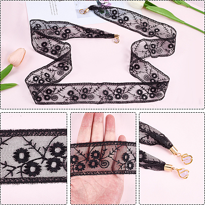 1Pc Cotton Polyester Lace Headbands for Women AJEW-CY0001-73C-1
