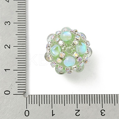 Sparkling Acrylic Encrusted Round Beads CLAY-NH0003-03S-05-1
