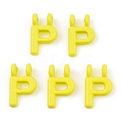 Rack Plating Spray Painted Alloy 2-Loop Link Pendants PALLOY-N176-01P-1