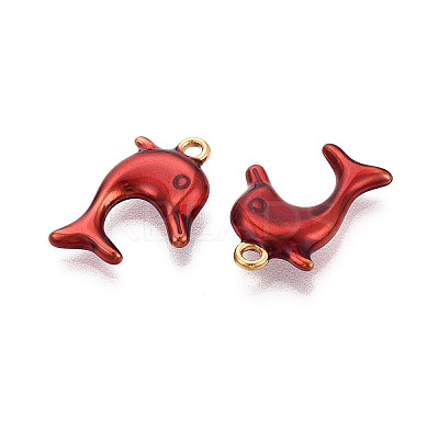 304 Stainless Steel Enamel Pendants STAS-N124-37G-1