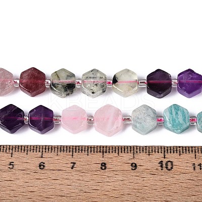Natural Lapis Lazuli & Amethyst & Rose Quartz & Amazonite & Prehnite & Strawberry Quartz & Sunstone 7 Chakra Beads Strands G-P534-A27-02-1
