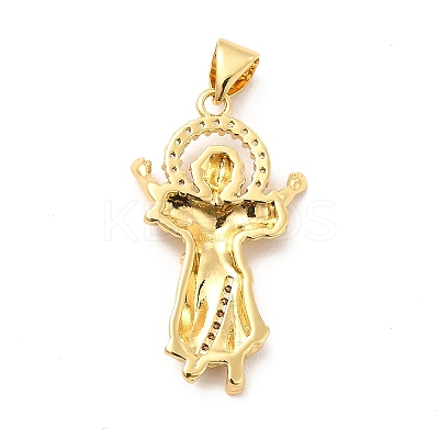 Rack Plating Brass Micro Pave Cubic Zirconia Pendants X-KK-K270-34G-1