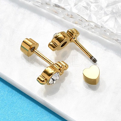 Ion Plating(IP) 304 Stainless Steel Stud Earrings EJEW-A118-17G-02-1
