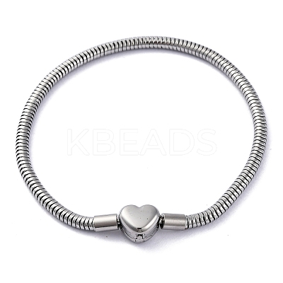 304 Stainless Steel Snake Chain Bracelets for Women BJEW-R010-01P-01-1