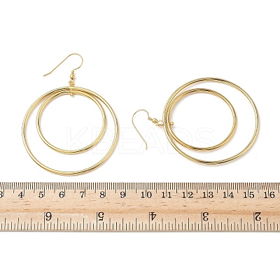 Electroplated 304 Stainless Steel Flat Round Dangle Earrings EJEW-Z129-09G-1