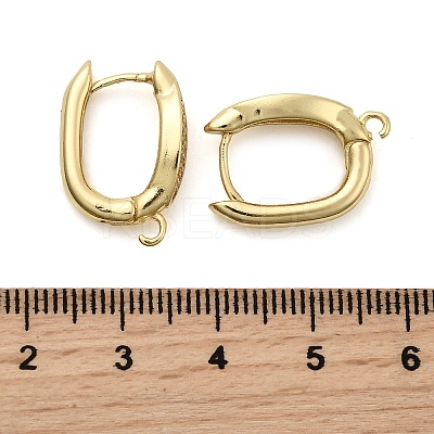 Horse Eye Brass Micro Pave Cubic Zirconia Hoop Earring Findings KK-C134-25G-1