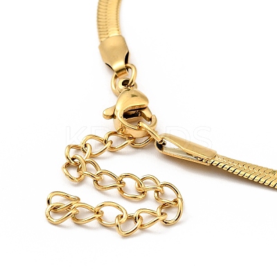 Crystal Rhinestone Dollar Sign Pendant Necklace with Herringbone Chains NJEW-I116-03G-1