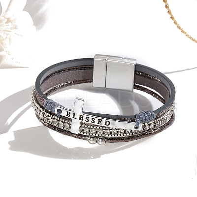 Imitation Leather Mutli-strand Bracelets PW-WG3E9EB-04-1