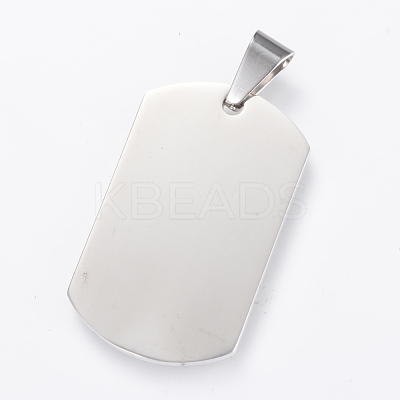 Non-Tarnish 304 Stainless Steel Stamping Blank Tag Pendants X-STAS-R090-33-1