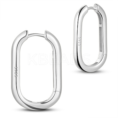 Rhodium Plated 925 Sterling Silver Hoop Earrings JE834A-02-1