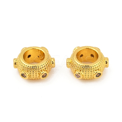Brass Cubic Zirconia European Beads KK-Q081-11MG-1