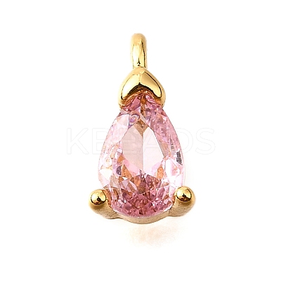 Brass Micro Pave Cubic Zirconia Pendants KK-D356-08C-G-1