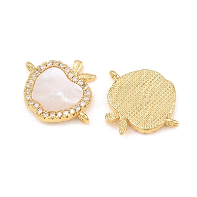 Natural White Shell Apple Link Connector Charms KK-Z140-06G-1