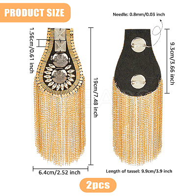 Detachable Iron Tassel Epaulettes FIND-FH0005-47G-1