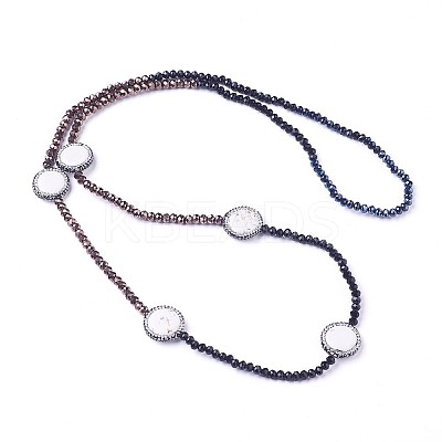 Natural Howlite Beaded Necklaces NJEW-G323-02-1