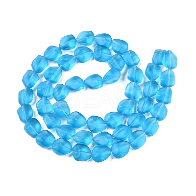 Frosted Glass Beads Strands GLAA-T023-30G-1