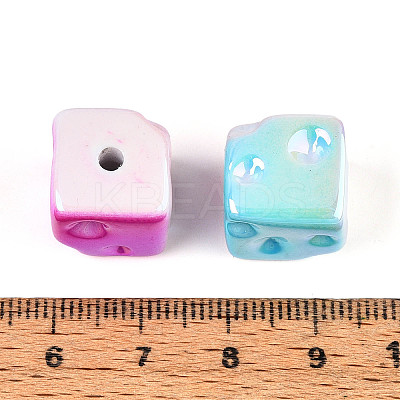 UV Plating Opaque Acrylic Beads OACR-N153-09-1