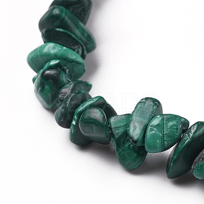 Natural Malachite Chip Beads Stretch Bracelets BJEW-JB05765-04-1
