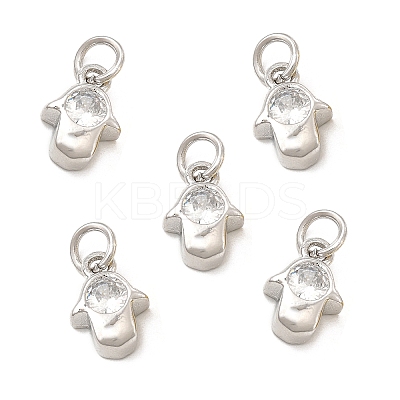 Brass Micro Pave Cubic Zirconia Charms KK-E068-VB233-1
