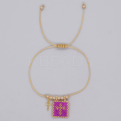 Bohemian Style Glass Seed Bead & 304 Stainless Steel Charm Bracelets BY1855-2-1