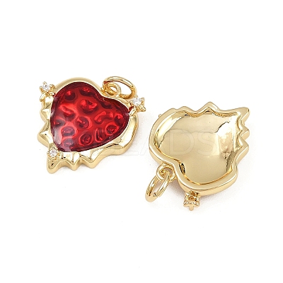 Brass Pave Cubic Zirconia Enamel Pendants KK-L240-02G-1
