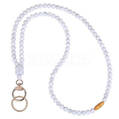 Silicone Beaded ID Card Neck Straps NJEW-SW00025-12-1