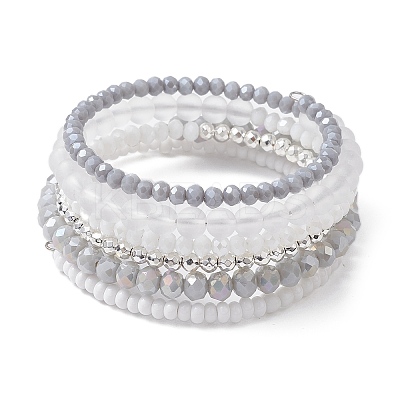 Non-magnetic Synthetic Hematite Bead & Glass Bangle Making BJEW-JB10989-1