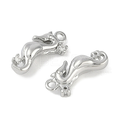 Brass Micro Pave Cubic Zirconia Charms KK-I719-37P-1