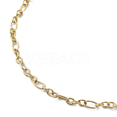 Ion Plating(IP) 316 Surgical Stainless Steel Figaro Chain Bracelets for Women BJEW-D023-03G-1