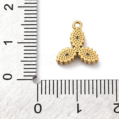 Ion Plating(IP) 304 Stainless Steel Cubic Zirconia Pendants STAS-R141-03G-04-1