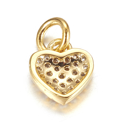 Brass Micro Pave Clear Cubic Zirconia Charms X-ZIRC-P060-41G-1