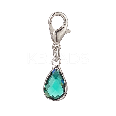 Teardrop Glass Pendant Decoration HJEW-JM00840-1