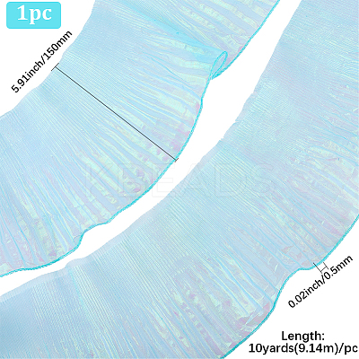 10 Yards Lucency Polyester Pleated Lace Trim OCOR-GF0004-74A-1