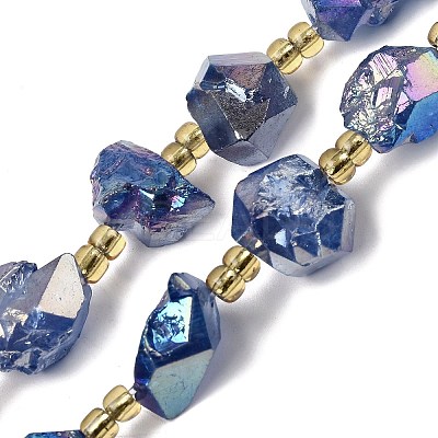 Electroplated Raw Rough Natural Amethyst Beads Strands G-Z131-J02-09-1