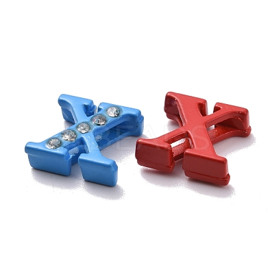 Spray Painted Zinc Alloy Slide Charms ALRI-WH0005-13X-1