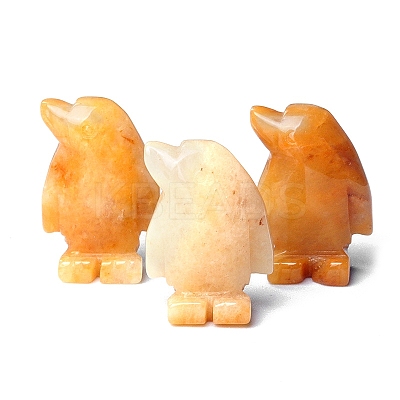 Natural Yellow Jade Carved Healing Penguin Figurines PW-WG12060-10-1