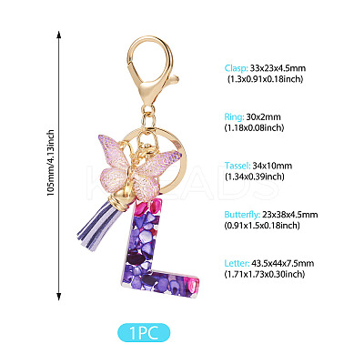Resin Butterfly Pendant Keychains KEYC-TAC0034-03L-1