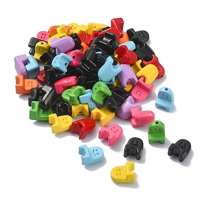 Spray Painted Alloy Beads PALLOY-Q445-06-1