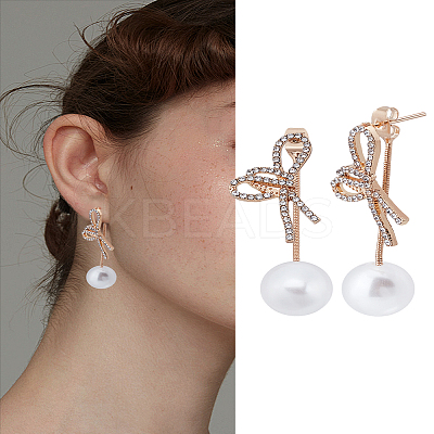 1Pair Alloy Micro Pave Clear Cubic Zirconia Stud Earrings EJEW-LP0004-65-1