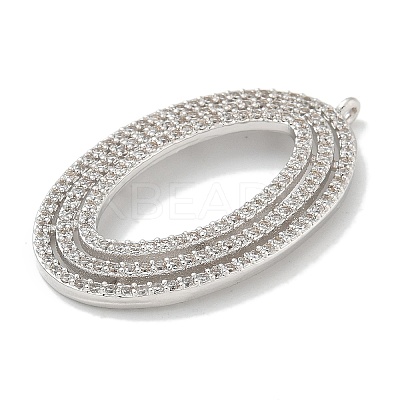 Rack Plating Brass Micro Pave Cubic Zirconia Pendants KK-L224-051P-1