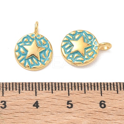 304 Stainless Steel Enamel Pendants STAS-Q119-11G-02-1