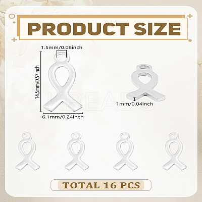 16Pcs 304 Stainless Steel Charms STAS-LP0003-37-1