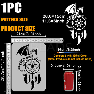 US 1 Pc PET Hollow Out Drawing Painting Stencils DIY-FG0005-14C-1