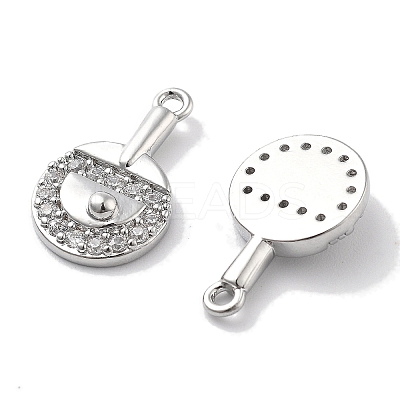 Rack Plating Brass Clear Cubic Zirconia Pendants KK-M102-22P-A-1