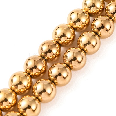 Electroplated Synthetic Non-magnetic Hematite Beads Strands G-H027-C01-04-1
